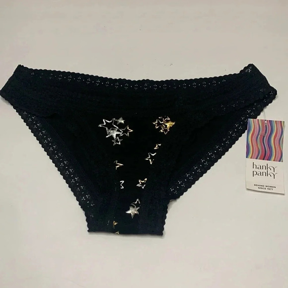 Hanky Panky Dream Brazilian Bikini Panty Black with Stars - Picture 1 of 8